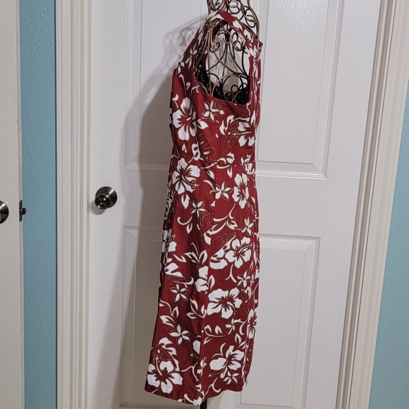 Hilo Hattie EUC Vintage Sleeveless Red and White Floral Dress Women's Size M - Picture 3 of 8